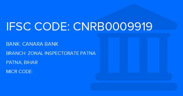 Canara Bank Zonal Inspectorate Patna Branch IFSC Code