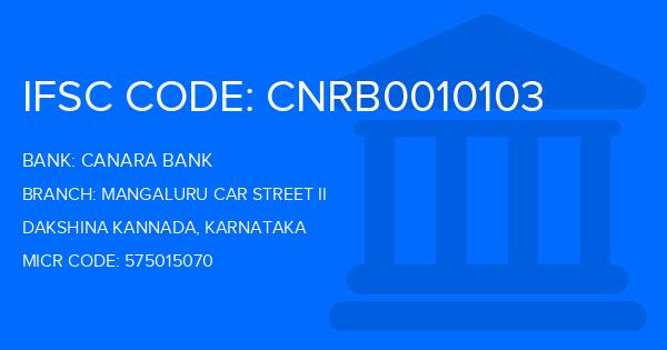 Canara Bank Mangaluru Car Street Ii Branch IFSC Code