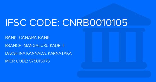 Canara Bank Mangaluru Kadri Ii Branch IFSC Code