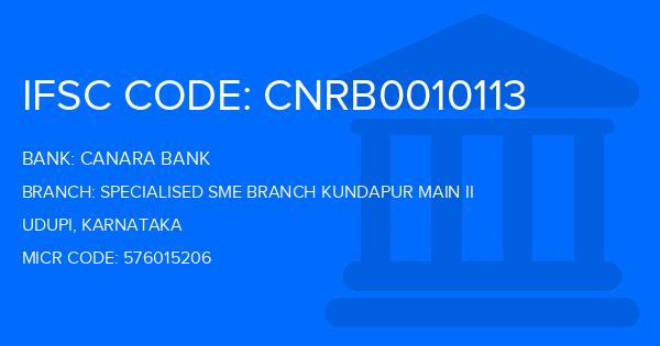 Canara Bank Specialised Sme Branch Kundapur Main Ii Branch IFSC Code