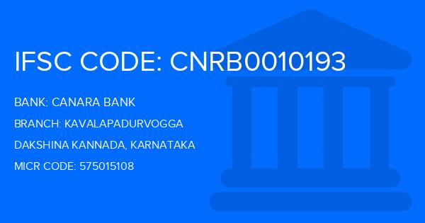 Canara Bank Kavalapadurvogga Branch IFSC Code