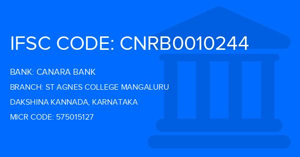 Canara Bank St Agnes College Mangaluru Branch IFSC Code