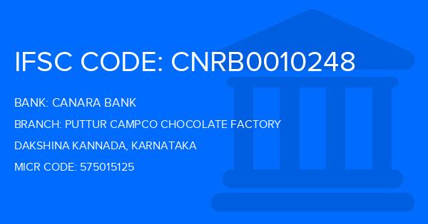Canara Bank Puttur Campco Chocolate Factory Branch IFSC Code