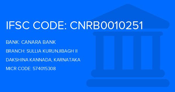 Canara Bank Sullia Kurunjibagh Ii Branch IFSC Code