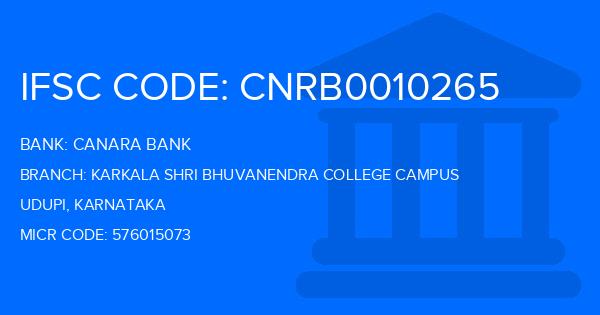 Canara Bank Karkala Shri Bhuvanendra College Campus Branch IFSC Code