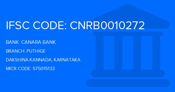 Canara Bank Puthige Branch IFSC Code