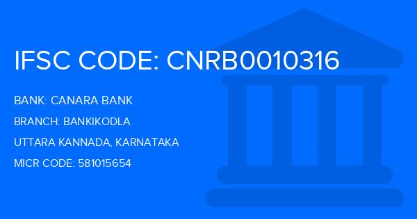 Canara Bank Bankikodla Branch IFSC Code