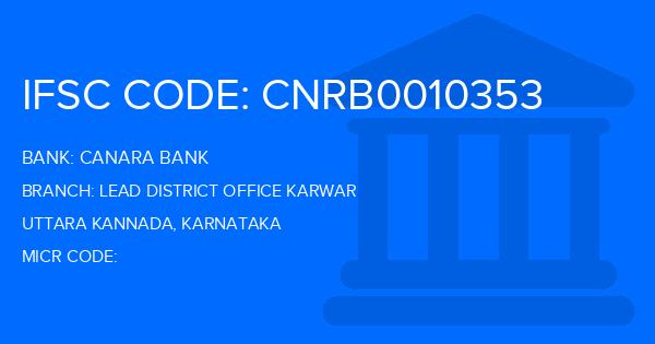 Canara Bank Lead District Office Karwar Branch IFSC Code