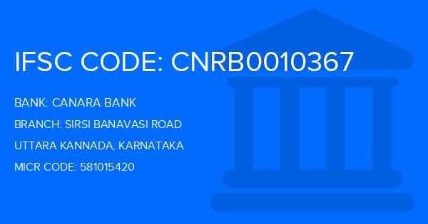 Canara Bank Sirsi Banavasi Road Branch IFSC Code