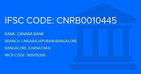 Canara Bank Lingarajapuram Bangalore Branch IFSC Code