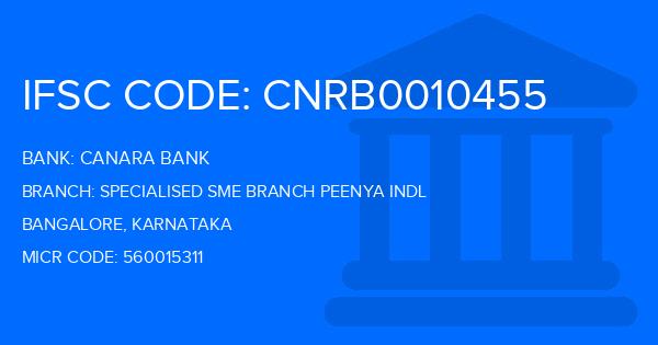Canara Bank Specialised Sme Branch Peenya Indl Branch IFSC Code