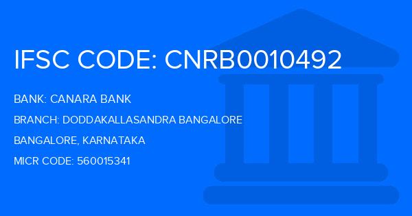 Canara Bank Doddakallasandra Bangalore Branch IFSC Code