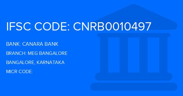 Canara Bank Meg Bangalore Branch IFSC Code