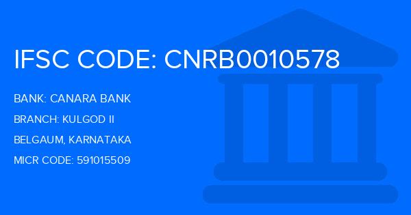 Canara Bank Kulgod Ii Branch IFSC Code