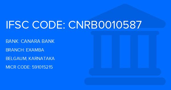 Canara Bank Examba Branch IFSC Code