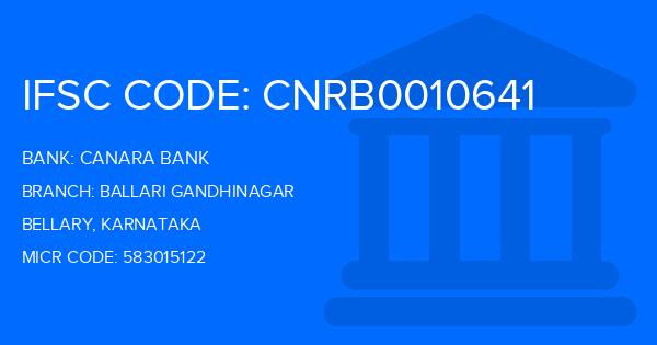 Canara Bank Ballari Gandhinagar Branch IFSC Code