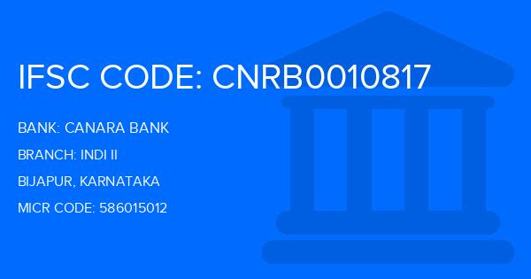 Canara Bank Indi Ii Branch IFSC Code
