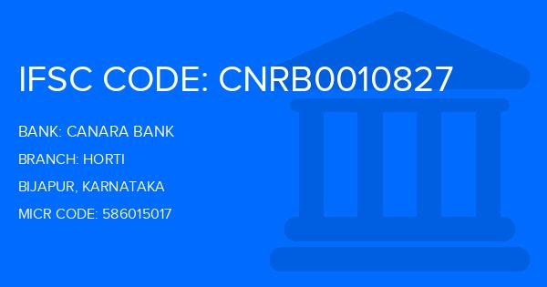Canara Bank Horti Branch IFSC Code