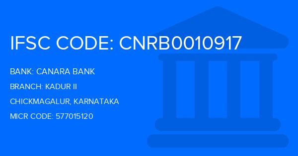 Canara Bank Kadur Ii Branch IFSC Code