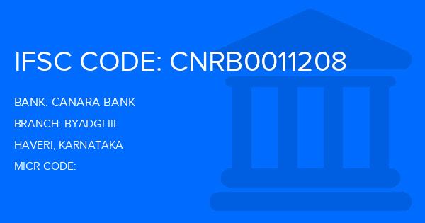 Canara Bank Byadgi Iii Branch IFSC Code