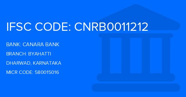 Canara Bank Byahatti Branch IFSC Code