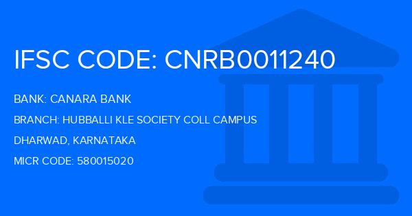 Canara Bank Hubballi Kle Society Coll Campus Branch IFSC Code