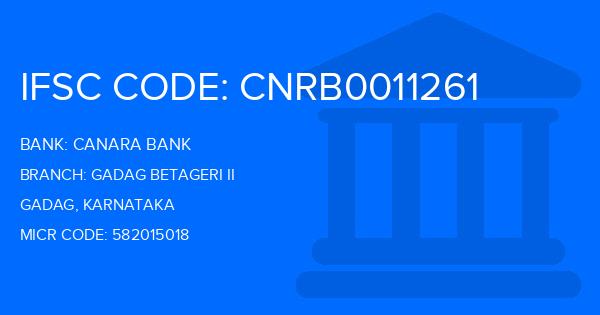 Canara Bank Gadag Betageri Ii Branch IFSC Code