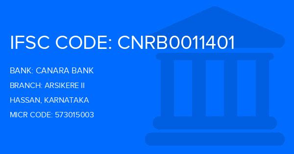 Canara Bank Arsikere Ii Branch IFSC Code