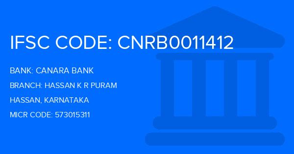 Canara Bank Hassan K R Puram Branch IFSC Code