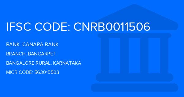 Canara Bank Bangarpet Branch IFSC Code