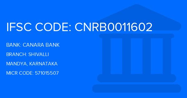 Canara Bank Shivalli Branch IFSC Code