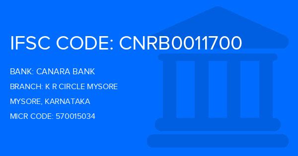 Canara Bank K R Circle Mysore Branch IFSC Code