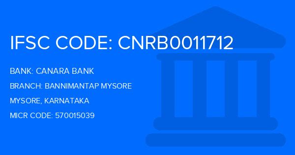 Canara Bank Bannimantap Mysore Branch IFSC Code