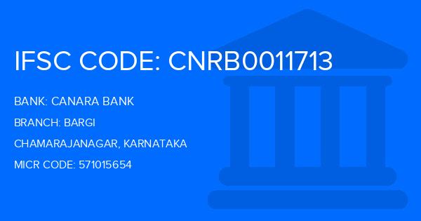 Canara Bank Bargi Branch IFSC Code