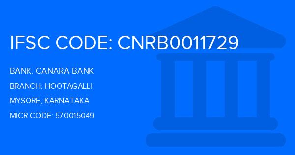 Canara Bank Hootagalli Branch IFSC Code