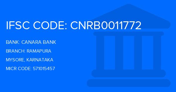 Canara Bank Ramapura Branch IFSC Code