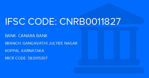Canara Bank Gangavathi Julyiee Nagar Branch IFSC Code