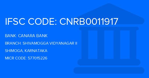 Canara Bank Shivamogga Vidyanagar Ii Branch IFSC Code