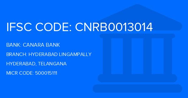 Canara Bank Hyderabad Lingampally Branch IFSC Code