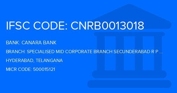 Canara Bank Specialised Mid Corporate Branch Secunderabad R P Road Main Branch IFSC Code