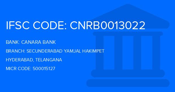 Canara Bank Secunderabad Yamjal Hakimpet Branch IFSC Code