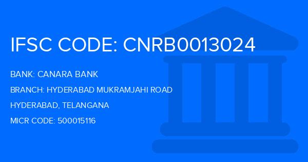 Canara Bank Hyderabad Mukramjahi Road Branch IFSC Code