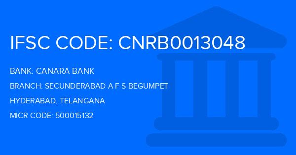 Canara Bank Secunderabad A F S Begumpet Branch IFSC Code