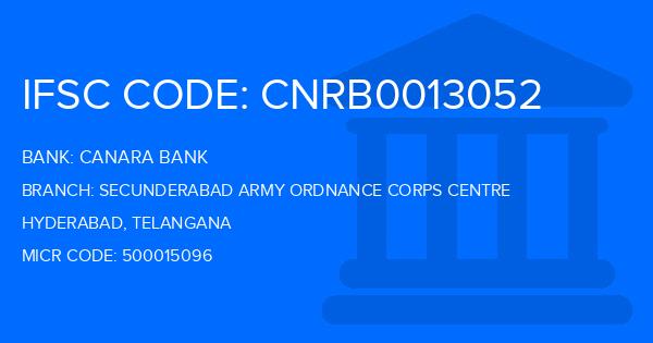 Canara Bank Secunderabad Army Ordnance Corps Centre Branch IFSC Code