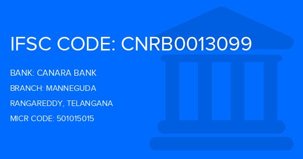 Canara Bank Manneguda Branch IFSC Code