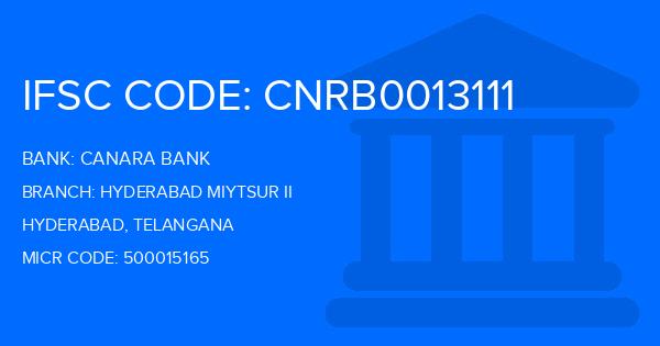 Canara Bank Hyderabad Miytsur Ii Branch IFSC Code