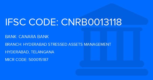 Canara Bank Hyderabad Stressed Assets Management Branch IFSC Code