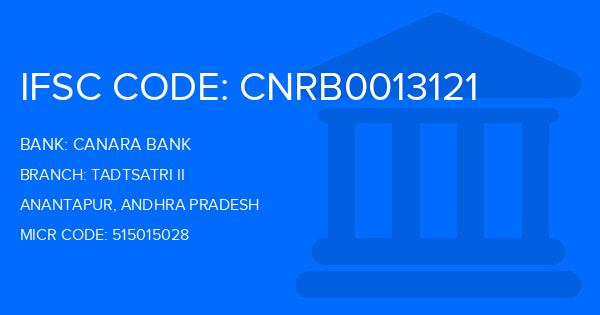 Canara Bank Tadtsatri Ii Branch IFSC Code