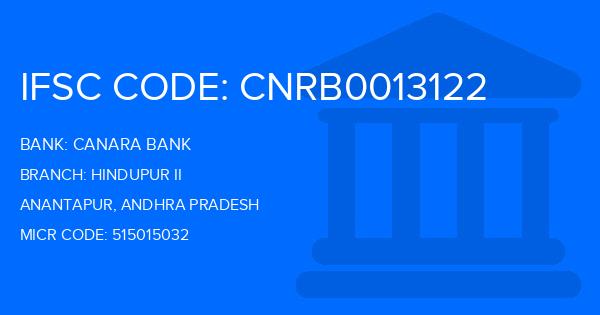 Canara Bank Hindupur Ii Branch IFSC Code