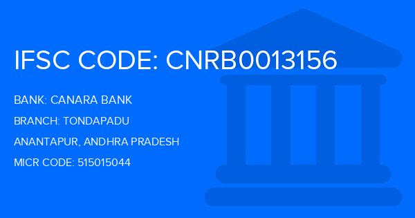 Canara Bank Tondapadu Branch IFSC Code